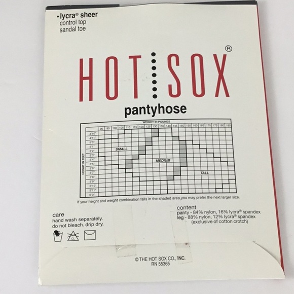 Vintage Hot Sox Sheer Control Top Beige Pantyhose - Picture 4 of 4